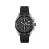 Hugo Boss Volane Chronograph Grey Dial Black Silicone Strap Watch for Men - 1513953