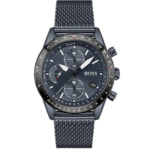 Hugo Boss Pilot Edition Chronograph Blue Dial Blue Mesh Bracelet Watch for Men - 1513887