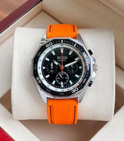 Hugo Boss Energy Chronograph Black Dial Orange Rubber Strap Watch For Men - 1513970
