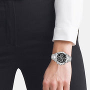 Hugo Boss Novia Chronograph Black Dial Silver Steel Strap Watch for Women - 1502614