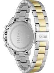 Hugo Boss Novia Chronograph Gold Dial Two Tone Steel Strap Watch for Women - 1502618