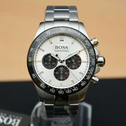 Hugo Boss Ikon Chronograph Silver Dial Silver Steel Strap Watch for Men - 1512964