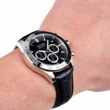 Hugo Boss Ikon Black Dial Black Leather Strap Watch for Men - 1513178