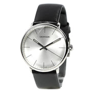 Calvin Klein High Noon Quartz White Dial Black Leather Strap Watch for Men - K8M211C6