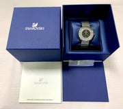 Swarovski Lovely Crystal Black Dial Silver Steel Strap Watch for Women - 1160305