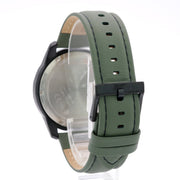 Armani Exchange Banks Chronograph Green Dial Green Leather Strap Watch For Men - AX1725