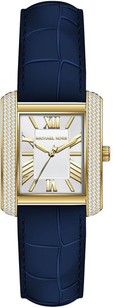 Michael Kors Emery Quartz Diamond Silver Dial Blue Leather  display picture 3