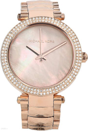 Michael Kors Parker Rose Gold Dial with Diamonds Rose Gold Steel Strap Watch for Women - MK6426