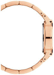 Daniel Wellington Iconic Link Black Dial Rose Gold Steel Strap Watch for Women - DW00100212