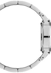 Daniel Wellington Iconic Link Black Dial Silver Steel Strap Watch For Women - DW00100208