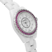 Chanel J12 Quartz Diamonds Mother of Pearl White Dial White Steel Strap Watch for Women - J12 H3243