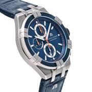 Maurice Lacroix Aikon Chronograph Blue Dial Blue Leather Strap Watch For Men - AI1018-SS001-432-4