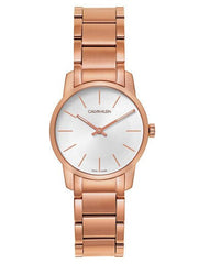 Calvin Klein City White Mother of Pearl Dial Rose Gold Steel Strap Watch for Women - K2G23646