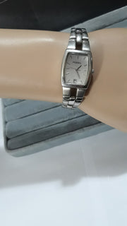 Fossil Wallace Designer Silver Dial Silver Steel Strap Watch for Women - ES3057
