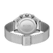 Hugo Boss Admiral Chronograph Black Dial Silver Mesh Bracelet Watch for Men - 1513904
