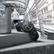 Maurice Lacroix Aikon Chronograph Limited Edition Black Dial Black Leather Strap Watch for Men - AI1018-PVB01-337-1