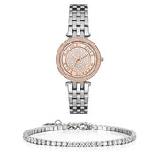 Michael Kors Darci Rose Gold Dial Silver Steel Strap Watch for Women - MK3446