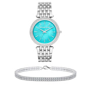Michael Kors Darci Mother of Pearl Blue  Dial Silver Steel Strap Watch for Women - MK3515