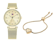 Tommy Hilfiger Lynn Quartz Gold Dial Gold Mesh Bracelet Watch For Women - 1781864