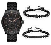Michael Kors Cunningham Chronograph Black Dial Black Steel Strap Watch For Men - MK7157