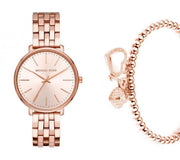 Michael Kors Pyper Three-Hand Rose Gold Dial Rose Gold Steel Strap Watch For Women - MK3897