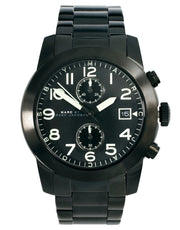 Marc Jacobs Larry Chronograph Black Dial Black Steel Strap Watch for Men - MBM5052