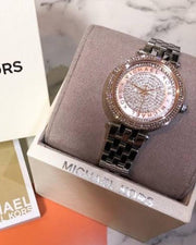Michael Kors Darci Rose Gold Dial Silver Steel Strap Watch for Women - MK3446