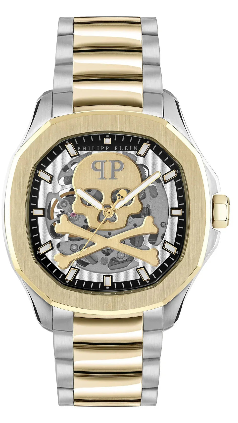 Philipp Plein High-Conic Automatic Gold Dial Two Tone Steel Strap Watch For Men - PWRAA0323