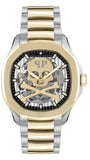 Philipp Plein High-Conic Automatic Gold Dial Silver & Gold Stainless Steel Strap Watch For Men - PWRAA0323
