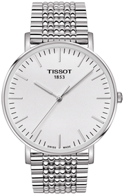 Tissot T Classic Everytime Large White Dial Silver Steel Strap Watch for Men - T109.610.11.031.00
