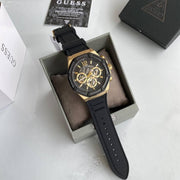 Guess Momentum Black Dial Black Rubber Strap Watch for Men - GW0263G1