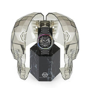 Philipp Plein High-Conic Automatic Black Dial Black Steel Strap Watch For Men - PWRAA0823