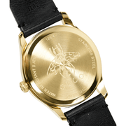 Gucci G Timeless Bee Motif Black Dial Black Leather Strap Watch For Women - YA1264055