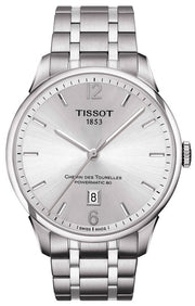 Tissot Chemin Des Tourelles Powermatic 80 Silver Dial Silver Steel Strap Watch For Men - T099.407.11.037.00