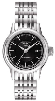Tissot Carson Automatic Black Dial Silver Steel Strap Watch For Women - T085.207.11.051.00
