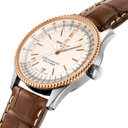 Breitling Navitimer Automatic 41 White Dial Brown Leather Strap Watch for Men - A17326211G1P2