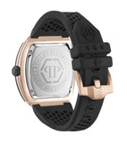 Philipp Plein Hexagon Phantom Black Dial Black Silicone Strap Watch For Men- PWPUA0124
