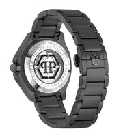 Philipp Plein High-Conic Automatic Black Dial Black Steel Strap Watch For Men - PWRAA0823