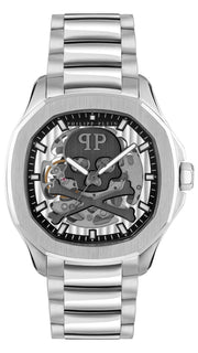 Philipp Plein High-Conic Automatic Silver Dial Silver Steel Strap Watch For Men - PWRAA0223
