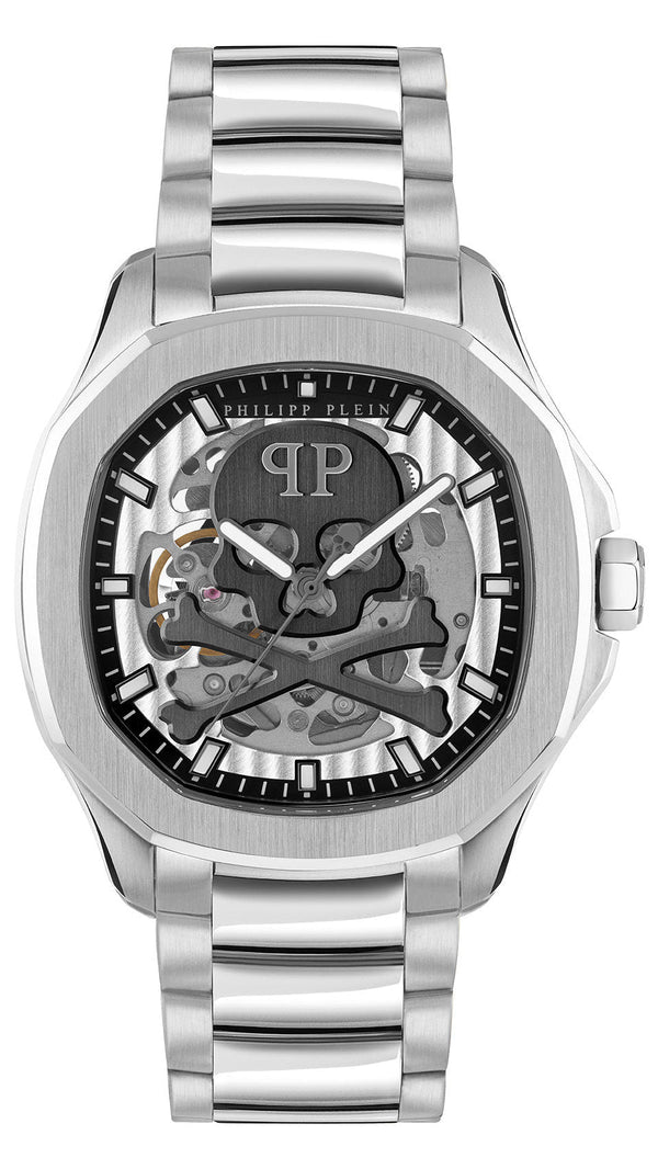 Philipp Plein High-Conic Automatic Silver Dial Silver Stainless Steel Strap Watch For Men - PWRAA0223