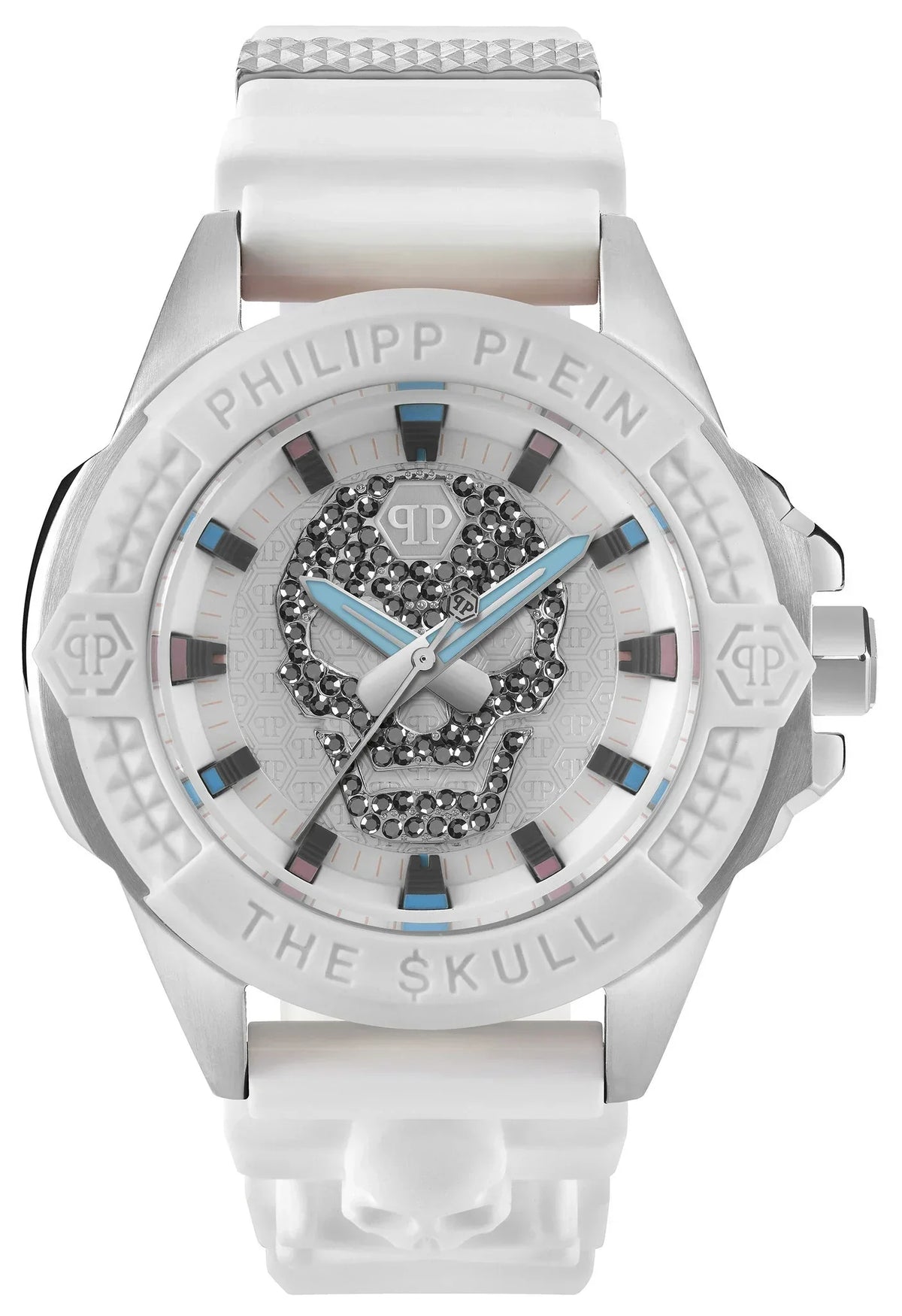 Philipp Plein The Skull White Dial White Silicone Strap Watch for Men - PWAAA1521