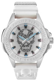 Philipp Plein The Skull White Dial White Silicone Strap Watch for Men - PWAAA1521