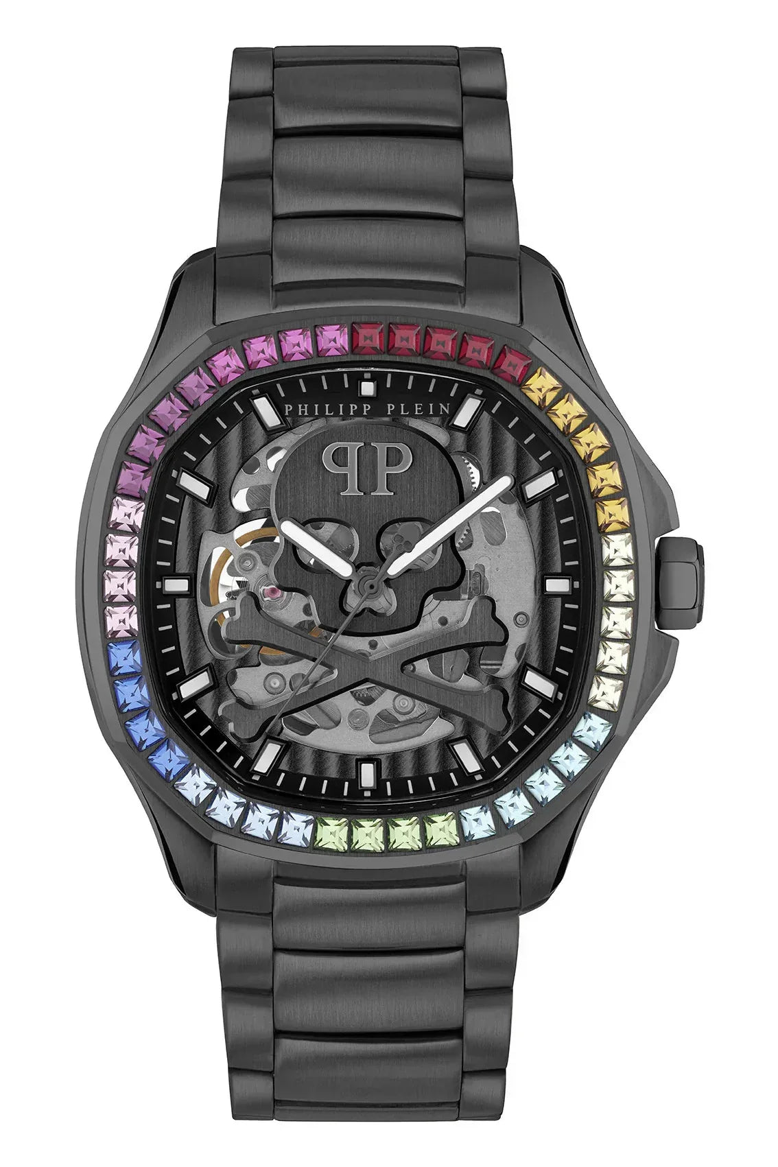 Philipp Plein High-Conic Automatic Black Dial Black Steel Strap Watch For Men - PWRAA0823