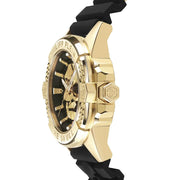 Philipp Plein The Skull Gold Dial Black Silicone Strap Watch for Men - PWAAA0221