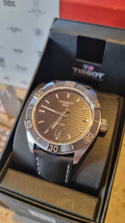Tissot PR 100 Sport Quartz Black Dial Black Leather Strap Watch For Men - T101.610.16.051.00