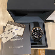Tag Heuer Carrera Aquaracer Quartz Chronograph Black Dial Black Rubber Strap Watch for Men - CAY111A.FT6041