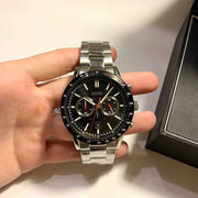 Hugo Boss Allure Chronograph Black Dial Silver Steel Strap Watch for Men - 1513922