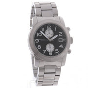 Marc Jacobs Larry Chronograph Black Dial Silver Steel Strap Watch for Men - MBM5050