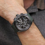 Hugo Boss Volane Chronograph Grey Dial Green Silicone Strap Watch For Men - 1513952