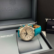 Tag Heuer Formula 1 Quartz Diamonds Mother of Pearl Dial Blue Leather Strap Watch for Women - WBJ131A.FC8256